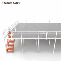 Estantería Metálica ROCKET RACK con Paneles de Acero y Madera, Estantería Industrial para Almacenes, Plataforma Industrial