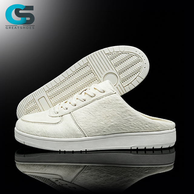Greatshoes Stylish Women Shoes Designer Women Sneakers Shoes Women Original White Backless Mule Slip on Half Slipper