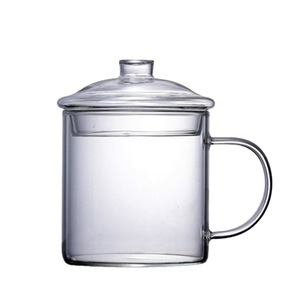 Taza de té grande de vidrio estilo retro con tapa de 500 ml para uso doméstico para hombres - Product Image 5