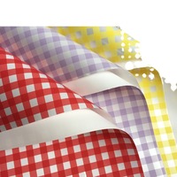 DLBZ Papier d'art écologique à motif quadrillé pour bouquet de fleurs fraîches, matériaux d'emballage imperméables à double face, en rouleau