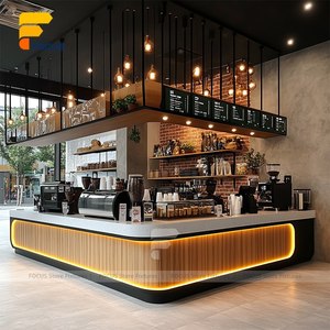 Table de café, <span class=keywords><strong>comptoir</strong></span> et chaises de style <span class=keywords><strong>vintage</strong></span>, mobilier de café en bois sur mesure - Product Image 6