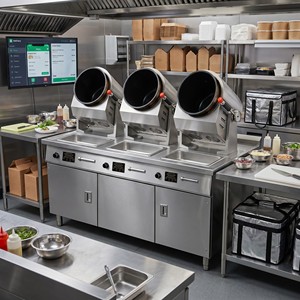 Máquina Comercial de Triple Cabezal para Saltear en Gas para Cocinas Nube, Restaurantes, Servicios de Catering y Distribuidores de Servicios de Alimentos - Product Image 5