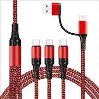 2022 nouvelle conception 5 en 1 Usb C a vers USBC Micro 8pin câble de charge multi avec câble de charge en nylon tressé couleur claire C Type PD
