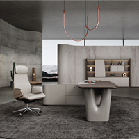Muebles Grands, Escritorio Ejecutivo Rectangular Moderno, Ergonómico y de Lujo, Conjunto de Escritorio de Alta Gama para CEO, Gerente, Jefe de Oficina