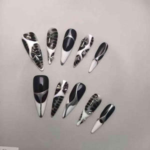 Faux ongles longs et pointus à presser, très populaires en Europe et en Amérique, produits de beauté, styles personnalisés disponibles - Product Image 2