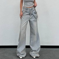 Celana Jeans Wanita High Waist Baggy Streetwear Berkualitas Tinggi Model Wide Leg