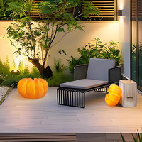 Lampe de jardin solaire rechargeable en métal en forme de citrouille, étanche IP65, portable, pour cour et pelouse