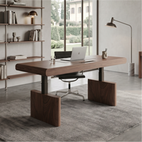 Bureau de direction haut de gamme sur mesure, bureau large réglable en hauteur, bureau multifonctionnel en bois massif