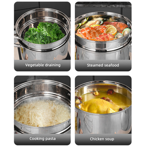 Marmite à pâtes en acier inoxydable <span class=keywords><strong>de</strong></span> qualité alimentaire Base pour marmite à spaghetti avec filtre inséré - Product Image 5