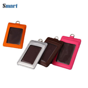 Factory Customized Leather Aviation <strong>Lanyard</strong> ID Badge Cover Advertising Leather ID Card Holder <strong>Police</strong> PU Working Card Holder - Product Image 6