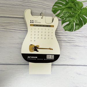 OEM impresión personalizada guitarra forma especial troquelado promocional Calendario De Adviento Maquillajr mesa pequeña Calendario de escritorio 2026 - Product Image 5