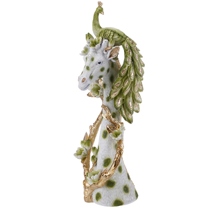 Redeco Exquis <span class=keywords><strong>Girafe</strong></span> Paon Chien Perroquet Statues Avec Accents Or Résine Animal Figurine pour Cadeaux Décoration de La Maison - Product Image 2