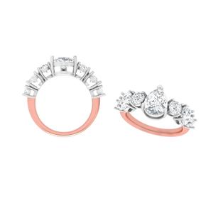 Anillo de diamantes cultivados en laboratorio de Plata de Ley 925 de oro de 14K/18k más vendidos para Bodas de compromiso de proveedor indio - Product Image 1