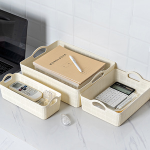 Storage Basket Rectangle With Handles PP Material For Bathroom Kitchen <b>Desk</b> Organization - Product Image 3
