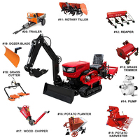 Mini-cultivateur 25hp 35hp, mini-tracteur à chenilles avec pelle pour l'agriculture, la ferme et les serres