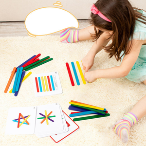 Puzzle in Legno con <span class=keywords><strong>Bastoncini</strong></span> per Abbinamento Forme, Gioco per Bambini per Allenamento della Logica Spaziale, <span class=keywords><strong>Bastoncini</strong></span> Arcobaleno in Legno per Bambini - Product Image 3