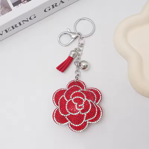 New Hot Sale Tassel Inlaid Diamond <b>Key</b> Ring Flower Keychain Charms Fashion <b>Car</b> Bag Pendent Charm Flower Keychain - Product Image 2