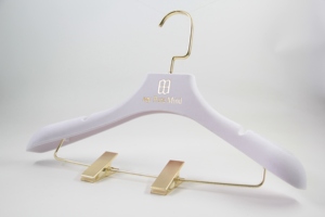 Yt bán buôn quần áo móc áo cho cửa hàng nhung trắng móc áo váy với clip tùy chỉnh thời trang kệ trưng bày - Product Image 5