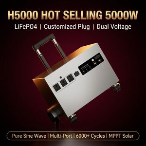 Centrale Électrique Portable H5000 à Succès Commercial 5000W, Générateur Solaire à Prise Personnalisée, Onde Sinusoïdale Pure, Double Tension - Product Image 5