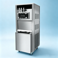 Machine à glace molle de comptoir en acier inoxydable, portable, avec 3 leviers