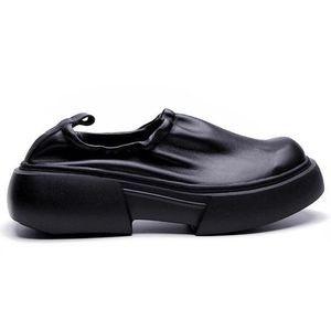 Mocassins en cuir noir formels pour hommes, style décontracté chic, à lacets, semelles souples et antidérapantes, pour le printemps - Product Image 4