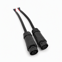 Connecteur étanche femelle LP12 à 4 broches avec câble, prise à déconnexion rapide M12 IP68 IPX9K pour alimentation et signal extérieurs
