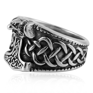 Anillo Vikingo con Cabeza de Serpiente Yunnique, Acero Dorado, Joyería de Moda para Hombre, Diseño Geométrico con Patrón Animal, Regalo para Ocasiones Especiales - Product Image 4