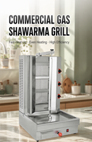Grill à shawarma commercial à quatre brûleurs GB-950, machine à kebab doner en acier inoxydable, gril infrarouge au GPL
