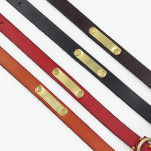 Luxury Leather Collar Copper Print Logo Pet Dog <strong>Cat</strong> Leash Collar <strong>Harness</strong> - Product Image 2