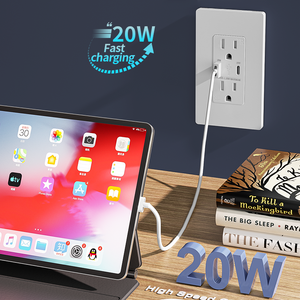 Enchufe de pared USB de diseño moderno, cargador rápido PD 20W con lista UL, receptáculo de 15A con tipo A + C para uso <span class=keywords><strong>residencial</strong></span> - Product Image 2