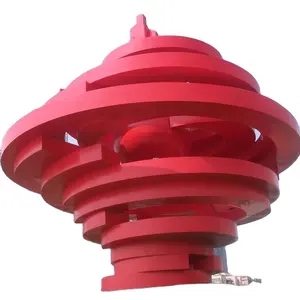 Salida de fábrica cono rojo personalizado creativo moderno grande abstracto redondo cuadrado decorativo escultura de acero inoxidable