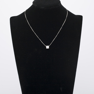 Collana da Donna alla Moda in <span class=keywords><strong>Argento</strong></span> Sterling <span class=keywords><strong>925</strong></span> Placcato Oro Bianco con Gemma - Product Image 5