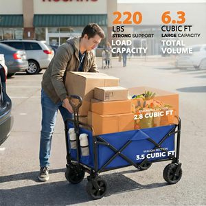 CZFIT <b>Top</b> SalesFolding Camping Cart Stainless Steel Hiking Outdoor Camping Travelling Folding Wagon Cart - Product Image 2