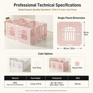 Parc de jeu modulaire haut de gamme pour <span class=keywords><strong>chien</strong></span> d'intérieur, aménagement personnalisable, clôture robuste pour animaux de compagnie, enclos d'exercice en résine écologique pour chiens de petites races 3D - Product Image 5