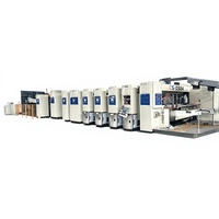 Machine d'impression de boîtes en carton ondulé entièrement automatique, imprimante flexographique, découpeuse, plieuse, machine à coller