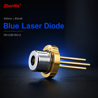 Nouveau module de diode laser bleu NewZhonna 450nm 80mW, tête focalisable à faisceau pointiforme TO-5.6mm, source lumineuse pour gravure DIY, capteur de positionnement, CE