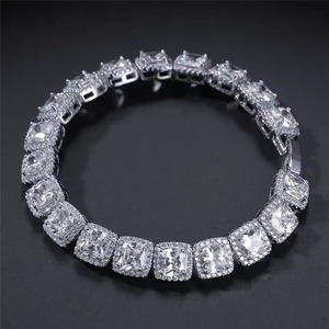 Pulsera DE TENIS personalizada con diamantes completos de Hip Hop, pulsera de plata 925 VVS Iced Out Moissanite Diamond, pulseras chapadas en oro amarillo - Product Image 2