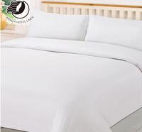 Parure de lit de luxe pour hôtel 5 étoiles, tissée en polyester/coton, 300 fils/cm², qualité A, personnalisable, toutes saisons, blanche