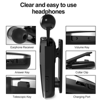 Auricolari Wireless K53 Business Lavalier con Confezione Personalizzata, Logo, Cavo Retrattile, Chiamate Hands-Free, Promemoria, Auricolari Bluetooth
