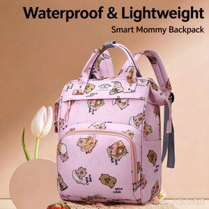 Cute Cartoon Print Mommy <b>Backpack</b>, Lightweight Softback Waterproof Daypack <b>Women</b> Shoulder Bag for Baby Care - Product Image 5