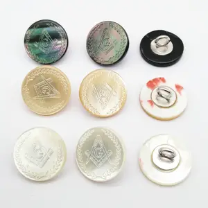 12.5mm 20L Shell button with metal shank with customized logo, trocas shell shank button