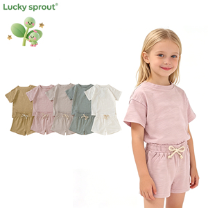Wholesale 0-4T 100% Organic Cotton Summer Short <strong>Infant</strong> Toddle Clothing <strong>Set</strong> Baby Clothing <strong>Set</strong> - Product Image 1