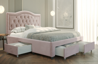 Ensemble de meubles de chambre à coucher modernes de luxe queen size et king size Lit doux avec fonctions de rangement
