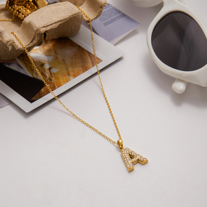 Collar <span class=keywords><strong>con</strong></span> Colgante de <span class=keywords><strong>Letra</strong></span> Inicial Minimalista <span class=keywords><strong>J</strong></span>&D, <span class=keywords><strong>Cadena</strong></span> de Acero Inoxidable, Chapado en Oro de 18K, Piedra de Circonita Cúbica, Joyería para Mujer - Product Image 5
