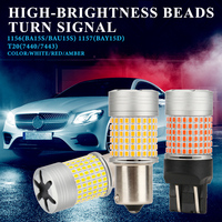 Canbus 144SMD 2016 ampoule LED rouge voiture clignotant pas d'erreur Hyper Flash lumière 1156 P21W 7440 W21W avec ventilateur