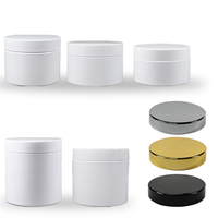 Pot en plastique PET blanc vide de 50 ml, 100 ml, 150 ml, 200 ml, 250 ml, 300 ml, 400 ml, 500 ml pour aliments et cosmétiques avec couvercle blanc