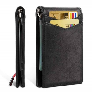 Best Quality Customized Men's <b>RFID</b> <b>Wallet</b> Wholesale Customized Genuine Leather Money Clip Card Holder Open Closure Type - Product Image 1