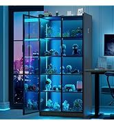 Modern White Wood <strong>Sideboard</strong> <strong>Display</strong> <strong>Cabinet</strong> 70x35x165 cm Smart Storage RGB 3 Colors Dimmable Hotel Use - Product Image 3