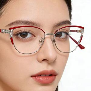 نظارات بإطار معدني أنيق بتصميم عين القطة متعددة الألوان من الشركة المصنعة بالجملة - Product Image 6