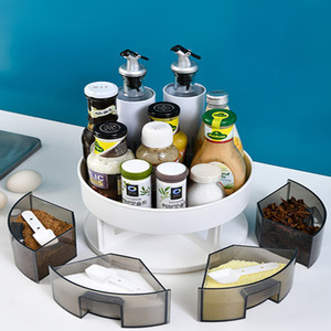 Jujing <b>Rotating</b> Storage Tray 30cm Diameter Non Slip Multi Function <b>Desk</b> Organizer For Seasoning Fruit Storage - Product Image 3